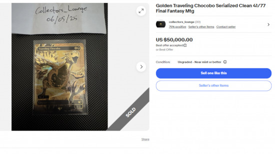 One of MTG Final Fantasy's serialized Chocobo cards just sold for $40k