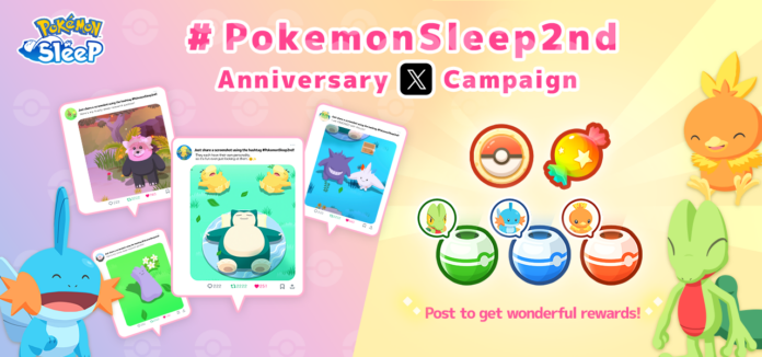 The #PokemonSleep2nd Anniversary X campaign revealed and Second Anniversary Bundles S, M, and L will be available to accompany the Pokémon Sleep Second Anniversary Fest