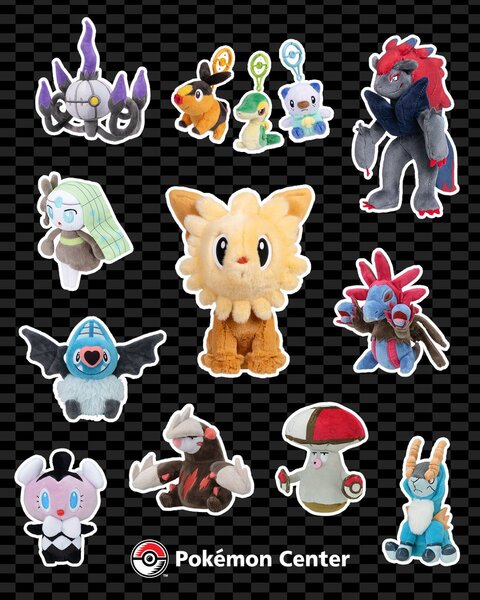 Unova region plush now available at the official Pokémon Center