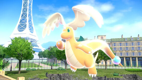 Pokémon Legends: Z-A hashmoji featuring Mega Dragonite with the #PokemonLegendsZA hashtag now available on X (formerly Twitter)
