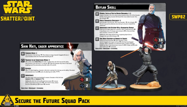 Atomic Mass Games Reveals Six 'Star Wars: Shatterpoint' Squad Packs
