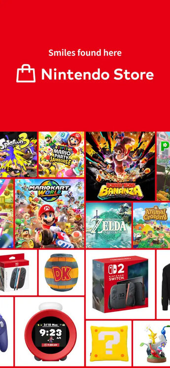 Official Nintendo Store app now available on iOS and Android as a free app for browsing Nintendo systems, accessories, games and merchandise