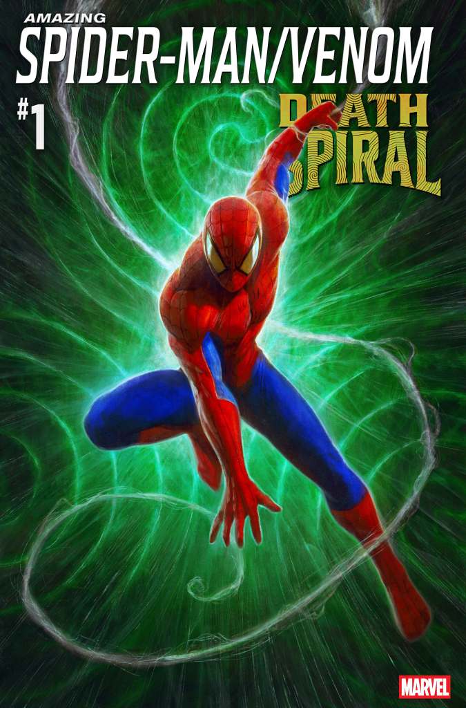 Spider-Man, Venom, and Carnage are Caught in the Spiral in Death Spiral #1 Variant Covers