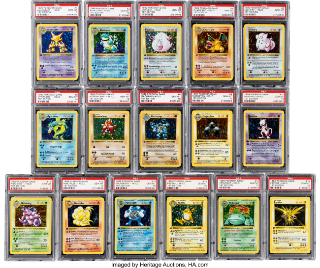 Complete Gem Mint 10 'Pokemon TCG' 1E Base Set Hammers at Over $1