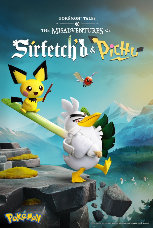 New official art and details revealed about “Pokémon Tales: The Misadventures of Sirfetch’d & Pichu,” the stop-motion animation project from Pokémon and Aardman