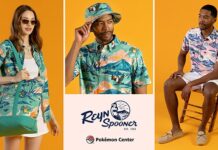 New selection of apparel from Hawaiʻi-based company Reyn Spooner featuring Aloha shirts, hat and tote bag available now at the official Pokémon Center