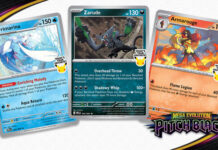 New Primarina, Zarude and Armarouge promo cards featuring “What’s Your Favorite” stamp revealed as purchase gifts to celebrate Pokémon TCG: Mega Evolution—Pitch Black