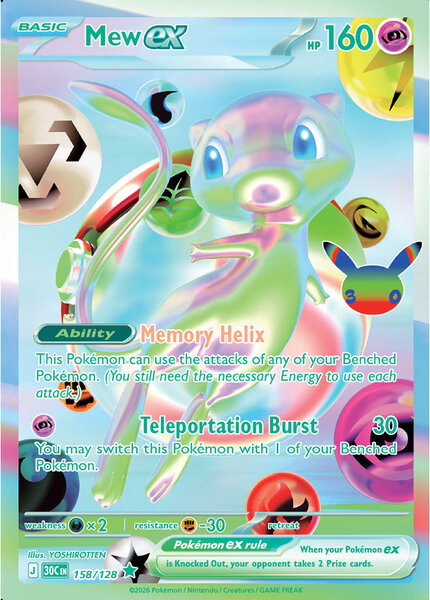 Pokémon TCG 30th Celebration launches with translucent Mew ex and special Mewtwo ex